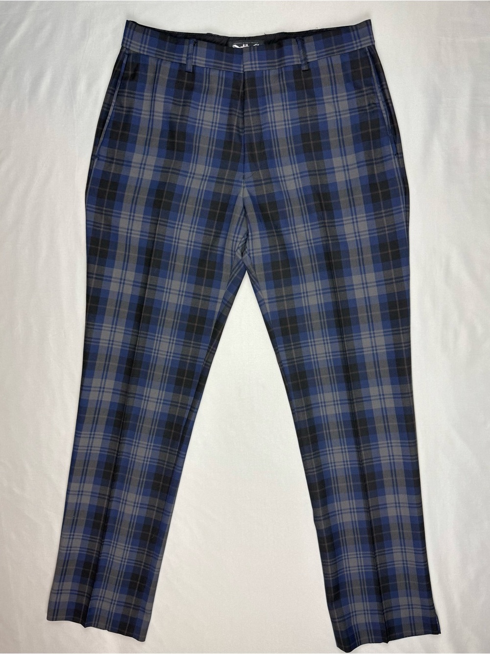 Ian Poulter IJP Mens Black Watch Plaid Trousers 34 x 34 Wool Blend Pants A9